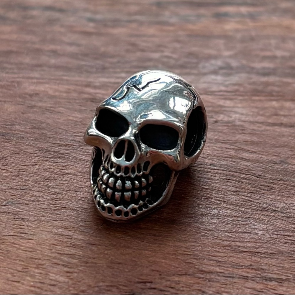 Sterling Silver Skull Bead Pendant